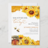 Ze vond haar honing | Zonnebloem Bruidsmeisjesfees Kaart (Voorkant)
