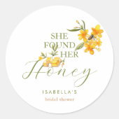 Ze vond haar honingbijen Vrijgezellenfeest Ronde Sticker (Voorkant)