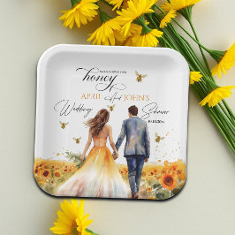 Ze vond haar honingbruiloftsdouche papieren bordje