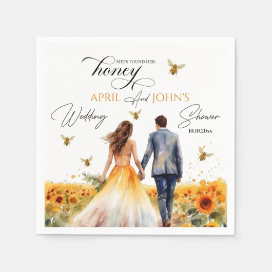 Ze vond haar honingbruiloftsdouche servet (Voorkant)