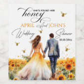 Ze vond haar honingbruiloftsdouche wijn etiket (Enkel label)