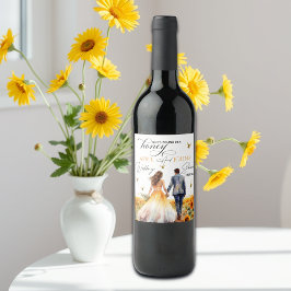 Ze vond haar honingbruiloftsdouche wijn etiket