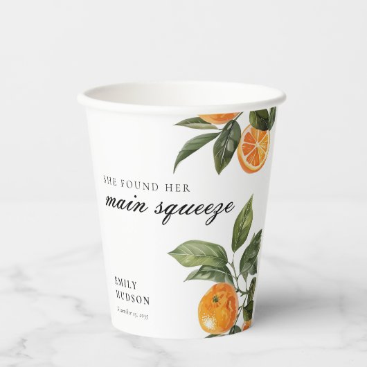 Ze Vond Haar Hoofd Pers Bruidsmeisjesfeest Papieren Bekers (Voorkant)