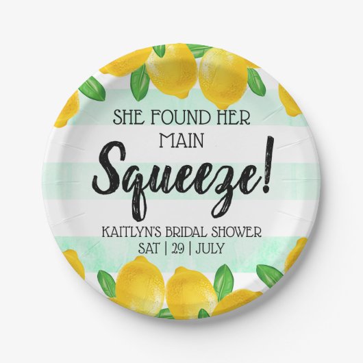 Ze vond haar hoofdgerecht Citroen Bruiloftsborrel Papieren Bordje (Voorkant)