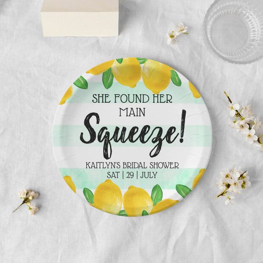 Ze vond haar hoofdgerecht Citroen Bruiloftsborrel Papieren Bordje