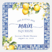 Ze vond haar hoofdgerecht Citroenen Bruidsmeisjes Vierkante Sticker (Voorkant)