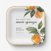 Ze Vond Haar Hoofdgezel Bruidsmeisje Bruiloft Papieren Bordje (Voorkant)