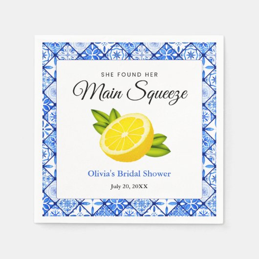 Ze Vond Haar Hoofdklem Citroen Bruiloft Feest Servet (Voorkant)