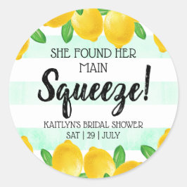 Ze vond haar hoofdknijper citroen bruidsdouche ronde sticker