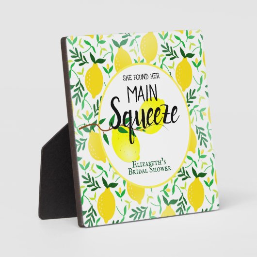 Ze vond haar hoofdknijper citroenen bruidsdouche fotoplaat (Voorkant)