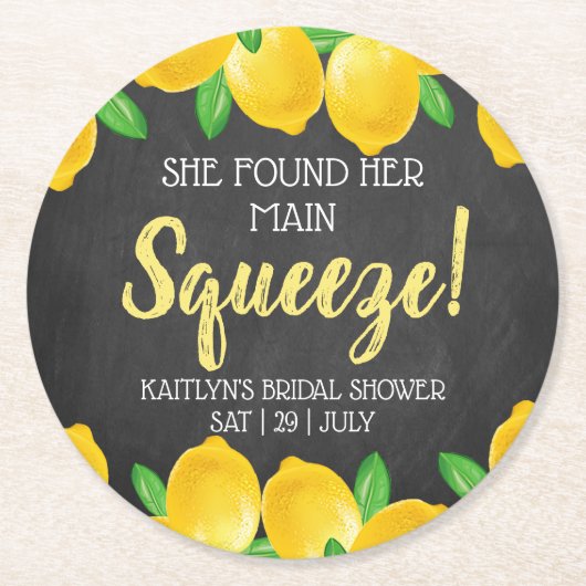 Ze vond haar hoofdlematen bruids- ronde kartonnen onderzetter (Voorkant)