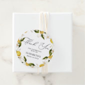 Ze vond haar hoofdlemoen bruidsdouche bedankjes labels (In situ)