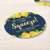 Ze vond haar hoofdlemoen bruidsfeest ronde kartonnen onderzetter (Gebogen)