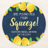 Ze vond haar hoofdlemoen bruidsfeest ronde kartonnen onderzetter (Voorkant)