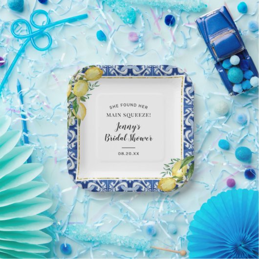 Ze vond haar hoofdlemoen bruiloft papieren bordje (Feest)