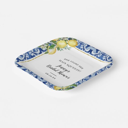 Ze vond haar hoofdlemoen bruiloft papieren bordje (Gebogen)