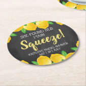 Ze Vond Haar Hoofdlemoen Bruiloft Ronde Kartonnen Onderzetter (Gebogen)