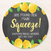 Ze Vond Haar Hoofdlemoen Bruiloft Ronde Kartonnen Onderzetter (Voorkant)