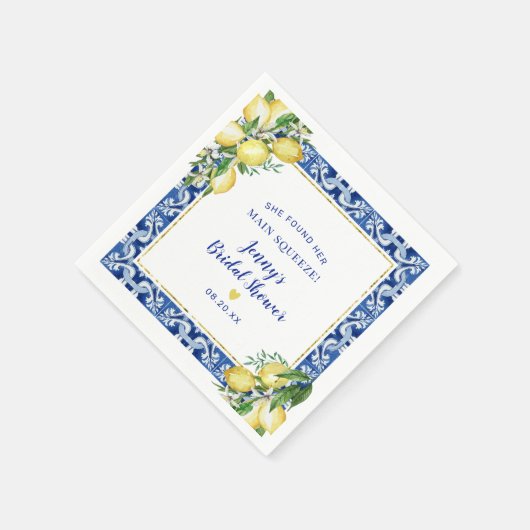 Ze vond haar hoofdlemoen bruiloft servet (Hoek)