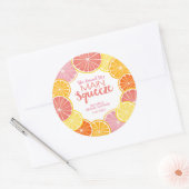 Ze Vond Haar Hoofdliefde Bruiloftsborrel Ronde Sticker (Envelop)