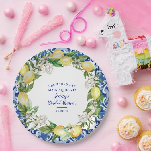 Ze Vond Haar Hoofdpers Lemon Bruiloftsfeest Papieren Bordje (Feest)