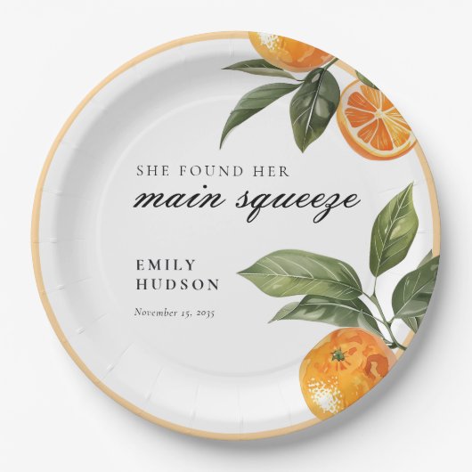 Ze Vond Haar Hoofdpersoon Bruidsfeest Papieren Bordje (Voorkant)