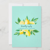 Ze vond haar hoofdpleidooi Lemon Engagement Party Kaart (Achterkant)