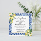 Ze vond haar hoofdplein Lemon Bridal Luncheon Kaart (Staand voorkant)