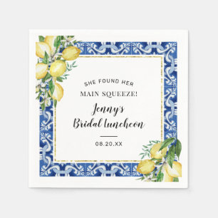 Ze vond haar hoofdplein Lemon Bridal Luncheon Servet
