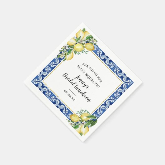 Ze vond haar hoofdplein Lemon Bridal Luncheon Servet (Hoek)