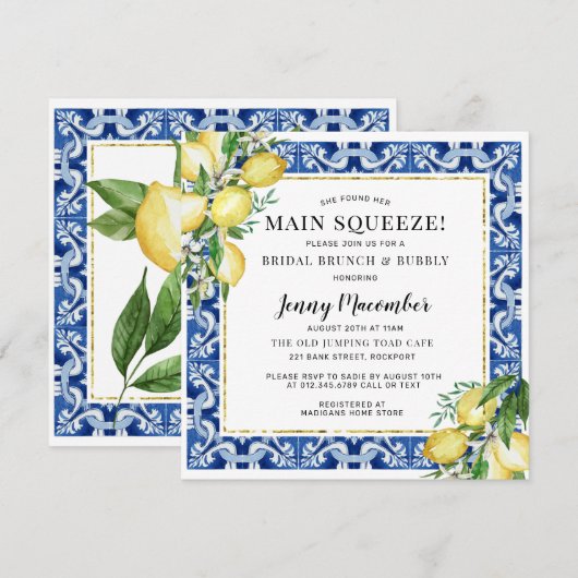 Ze vond haar hoofdplein Lemon Brunch Bubble Kaart (Voorkant / Achterkant)