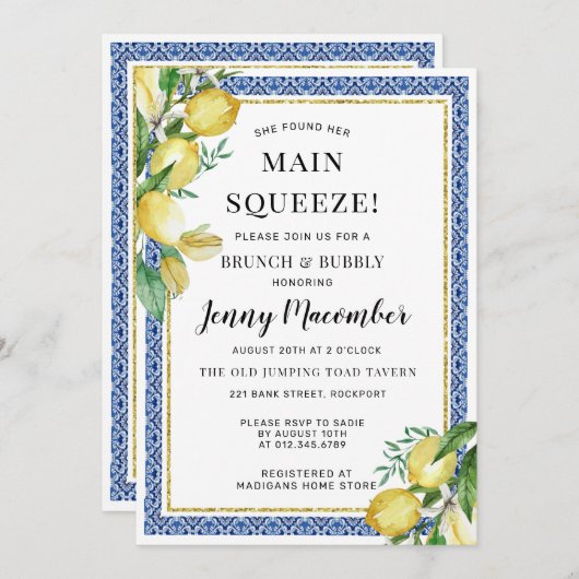 Ze vond haar hoofdplein Lemon Brunch en brak Kaart (Voorkant / Achterkant)