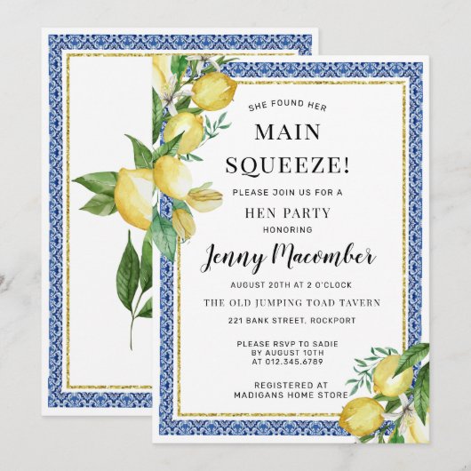 Ze vond haar hoofdplein Lemon Hen Party Kaart (Voorkant / Achterkant)