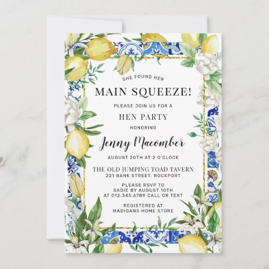 Ze vond haar hoofdplein Lemon Hen Party Kaart (Voorkant)