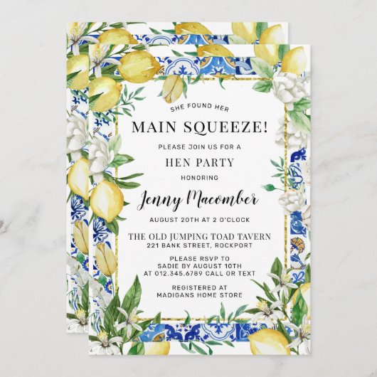 Ze vond haar hoofdplein Lemon Hen Party Kaart (Voorkant / Achterkant)