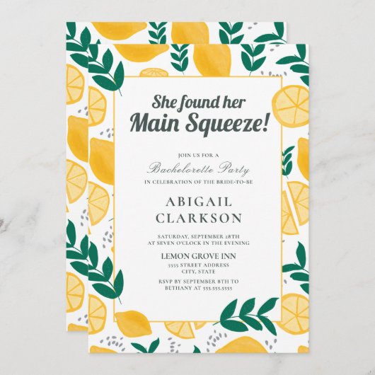 Ze vond haar hoofdplein voor Bachelorette Party In Kaart (Voorkant / Achterkant)