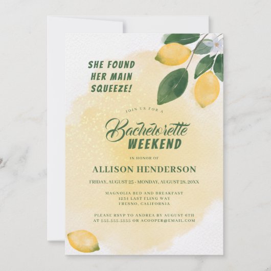 Ze vond haar hoofdpleister in het Bachelorette Wee Kaart (Voorkant)