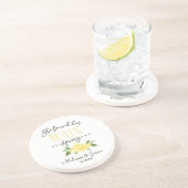 Ze vond haar hoofdpleisterlemon bruiloft zandsteen onderzetter (Zijkant)