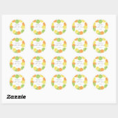 Ze Vond Haar Hoofdprijs Citrus Bruiloftsborrel Ronde Sticker (Vel)