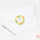 Ze Vond Haar Hoofdprijs Citrus Bruiloftsborrel Ronde Sticker (Envelop)