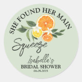 Ze vond haar hoofdsqueeze bruids douche groenvoorz ronde sticker (Voorkant)