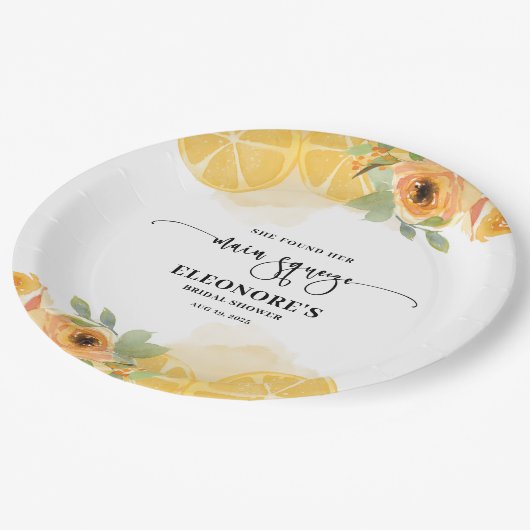 Ze vond haar knijp Vrijgezellenfeest Papieren Bordje (Gekanteld)