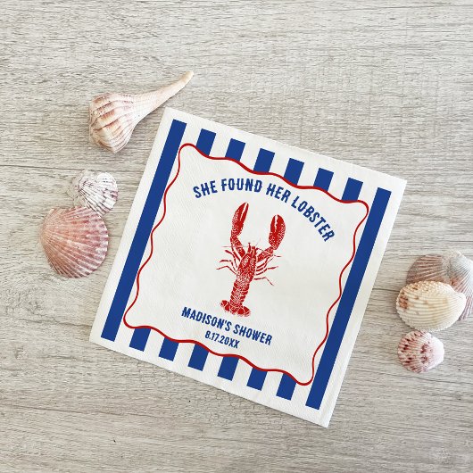 Ze Vond Haar Kreeft Nautilus Bruiloftsborrel Servet
