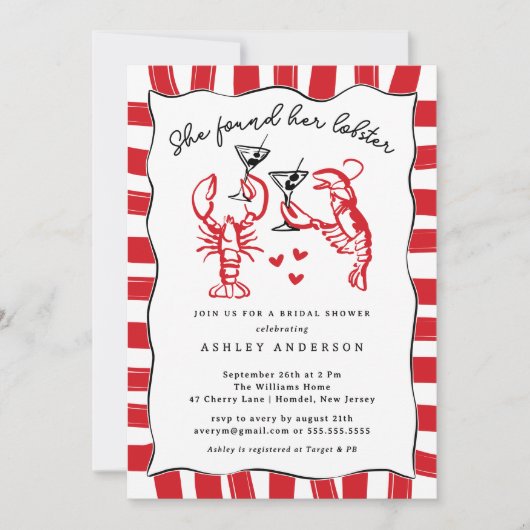 Ze vond haar kreeft Vrijgezellenfeest Kaart (Voorkant)