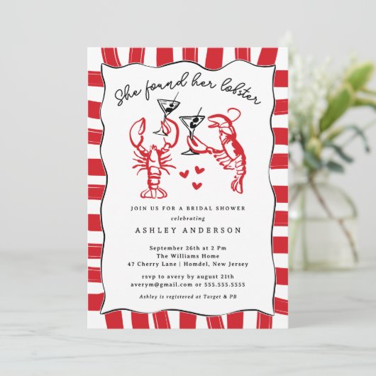 Ze vond haar kreeft Vrijgezellenfeest Kaart (Staand voorkant)