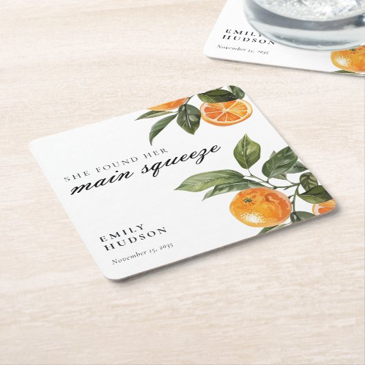 Ze vond haar Main Squeeze Bruidsfeest Kartonnen Onderzetters (Schuin)