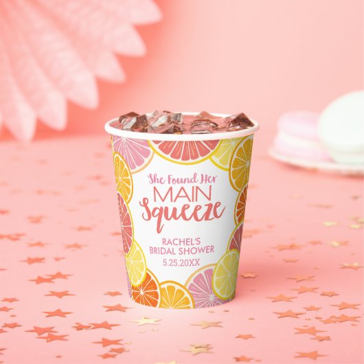 Ze vond haar Main Squeeze Bruidsmeisjes Bruiloft Papieren Bekers (Insitu)