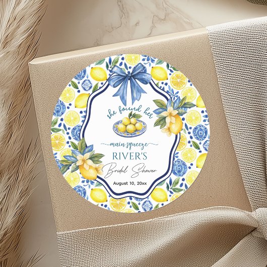 Ze vond haar Main Squeeze Bruidsmeisjeshower Ronde Sticker