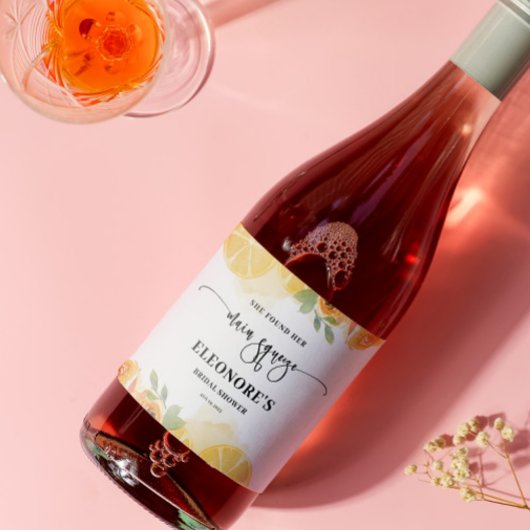 Ze vond haar Main Squeeze Bruiloftsborrel Sparkling Wijnetiket
