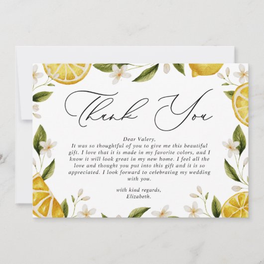 Ze vond haar Main Squeeze Citrus Bruiloftsfeest Bedankkaart (Voorkant)
